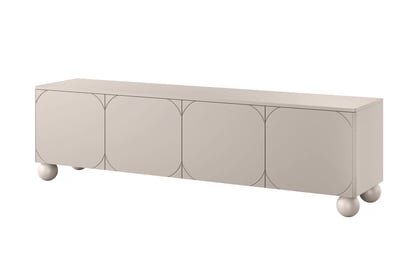 TV skrinka Sonatia II 200 cm štvordverová na guľatých nohách - kašmír