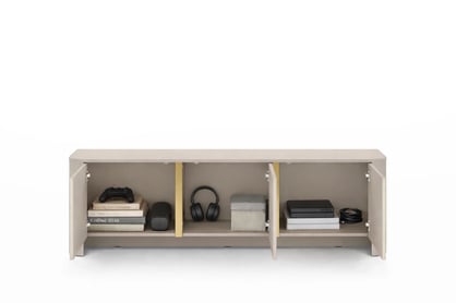 TV stolík Sorrenti 168 cm - kašmírová / zlatá TV skrinka Sorrenti 168 cm - kašmír / zlaté