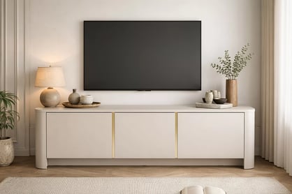 TV stolík Sorrenti 168 cm - kašmírová / zlatá TV skrinka Sorrenti 168 cm - kašmír / zlaté