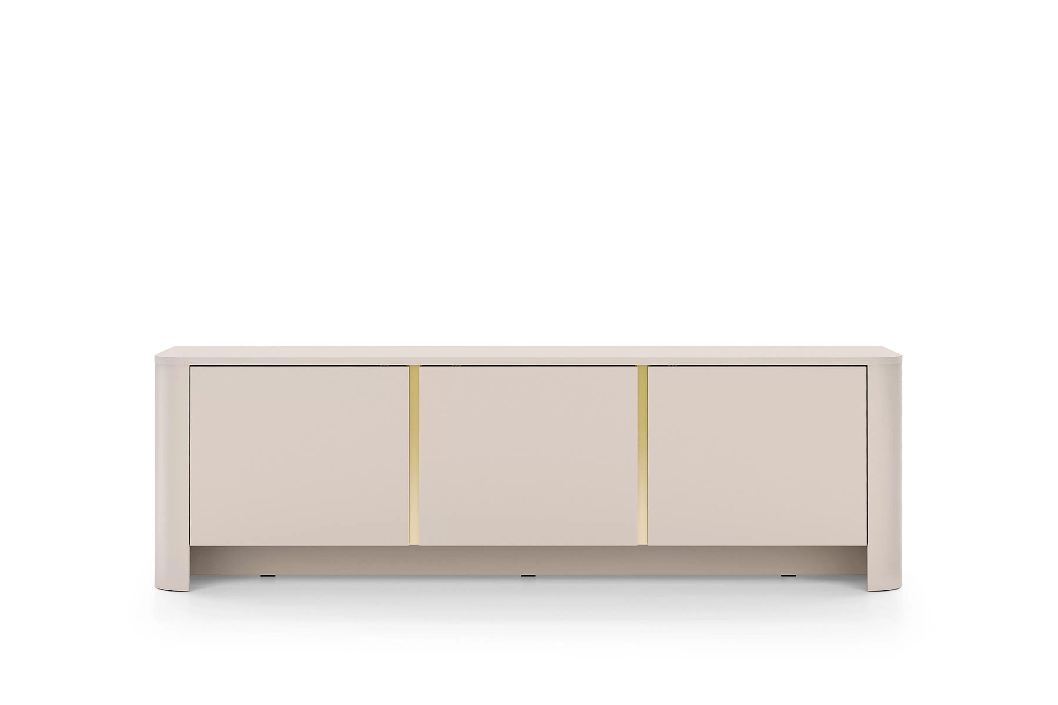 TV stolík Sorrenti 168 cm - kašmírová / zlatá TV skrinka Sorrenti 168 cm - kašmír / zlaté