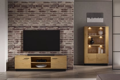 Dulap TV Stivio 170 cm - stejar stilat / negru Dulap TV Stivio 170 cm - stejar stilat / negru