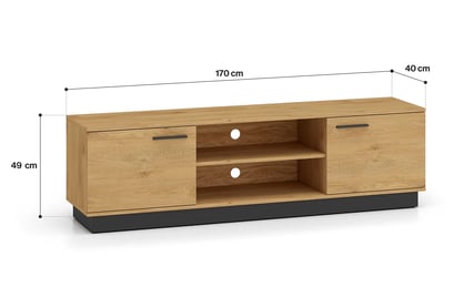 Dulap TV Stivio 170 cm - stejar stilat / negru Dulap TV Stivio 170 cm - stejar stilat / negru