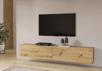 TV stolek AVA 40 180 cm stojící / závěsný - dub artisan / černá skříňka RTV stojaco - závěsná 180 cm AVA 40 - artisan / černá