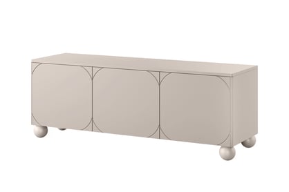 TV stolík Sonatia II 150 cm trojdverový na guľatých nohách - kašmírový TV skrinka trojdverová Sonatia II na nogach kulach 150 cm - kašmír