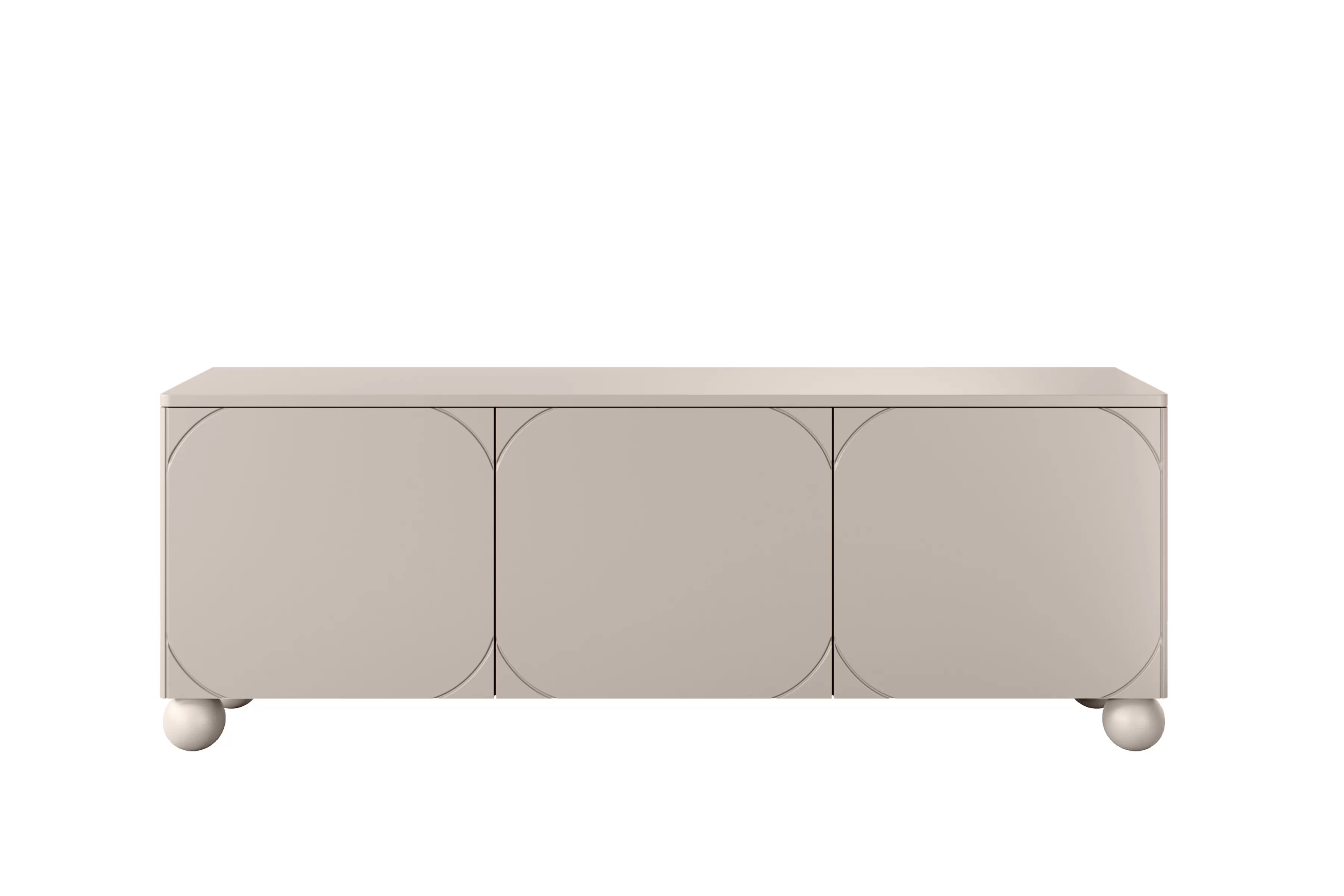 RTV skrinka trojdverová Sonatia II 150 cm na guľatých nohách - kasmír TV skrinka trojdverová Sonatia II na nogach kulach 150 cm - kašmír