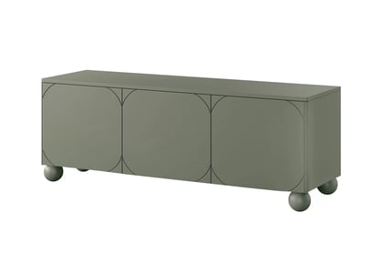 TV stolek Sonatia II 150 cm na kulovitých nožkách - olivový