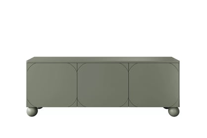 RTV skrinka trojdverová Sonatia II 15 cm na guľatých nohách - olivová TV skrinka trojdverová Sonatia II na nogach kulach 150 cm - Oliva