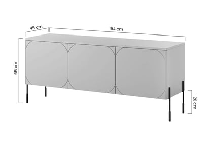 TV stolek Sonatia 150 cm - burgund skříňka RTV třídveřová Sonatia na kovových nohách 150 cm - burgund