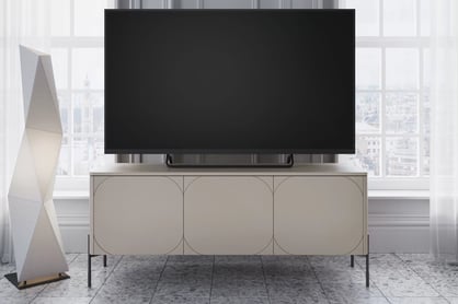 TV stolek Sonatia 150 cm - kašmír skříňka RTV třídveřová Sonatia na kovových nohách 150 cm - kašmír