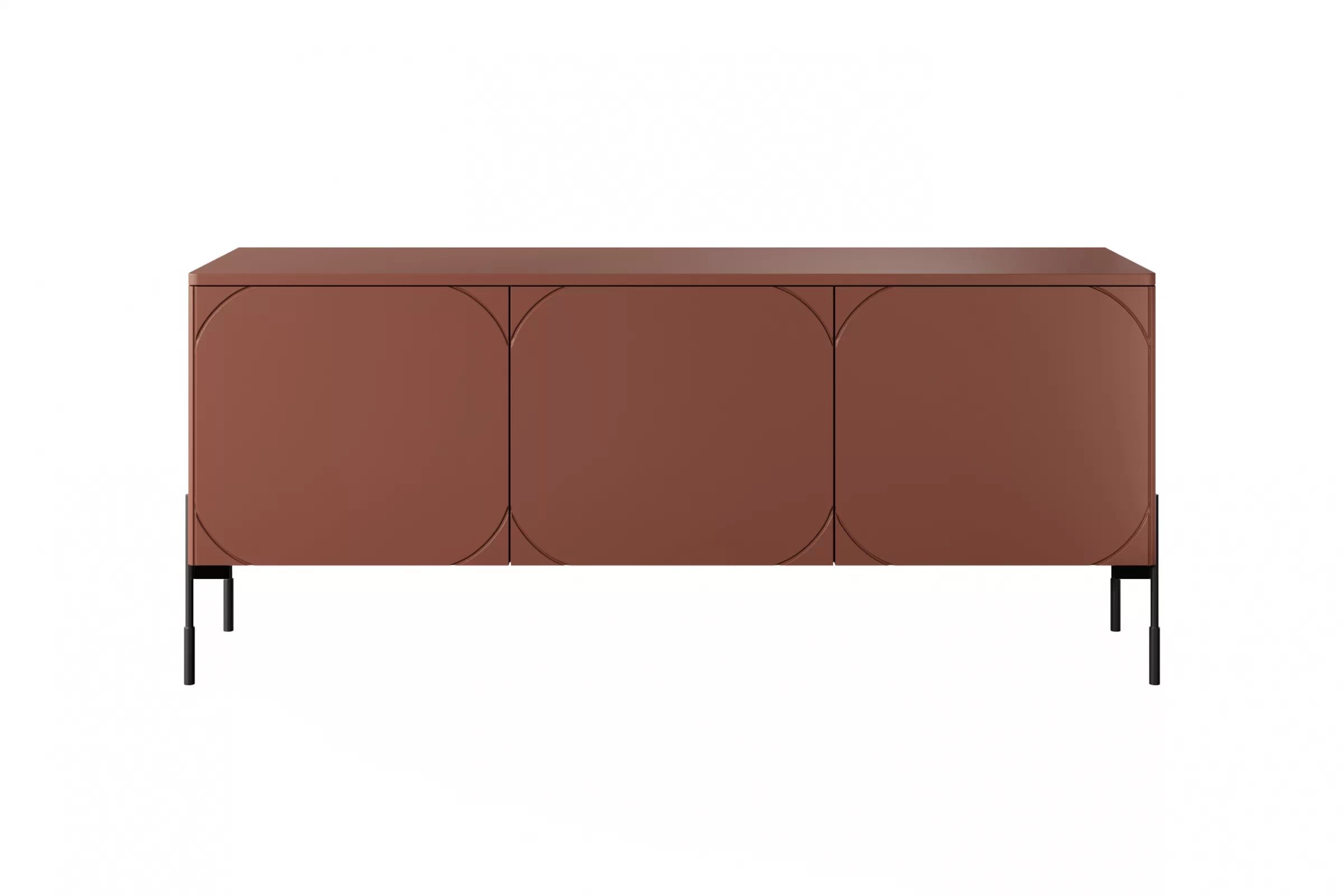 TV stolík Sonatia 150 cm s ukrytou zásuvkou - burgundová TV skrinka trojdverová z ukryta szuflada Sonatia 150 cm - burgund