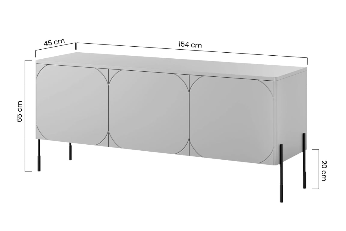 TV stolek Sonatia 150 cm se skrytou zásuvkou - kašmír skříňka RTV třídveřová z ukryta szuflada Sonatia 150 cm - kašmír