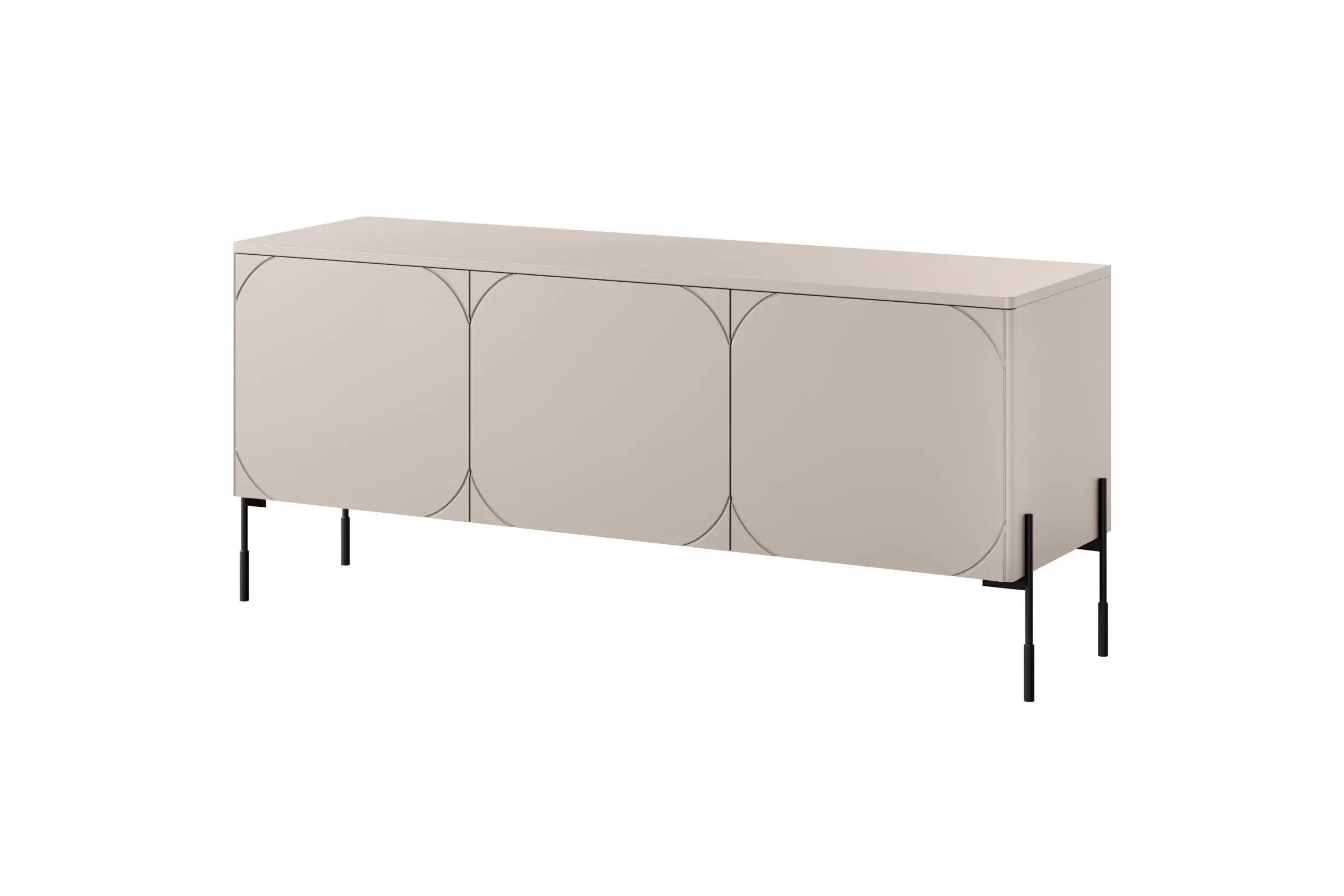 TV stolek Sonatia 150 cm se skrytou zásuvkou - kašmír skříňka RTV třídveřová z ukryta szuflada Sonatia 150 cm - kašmír