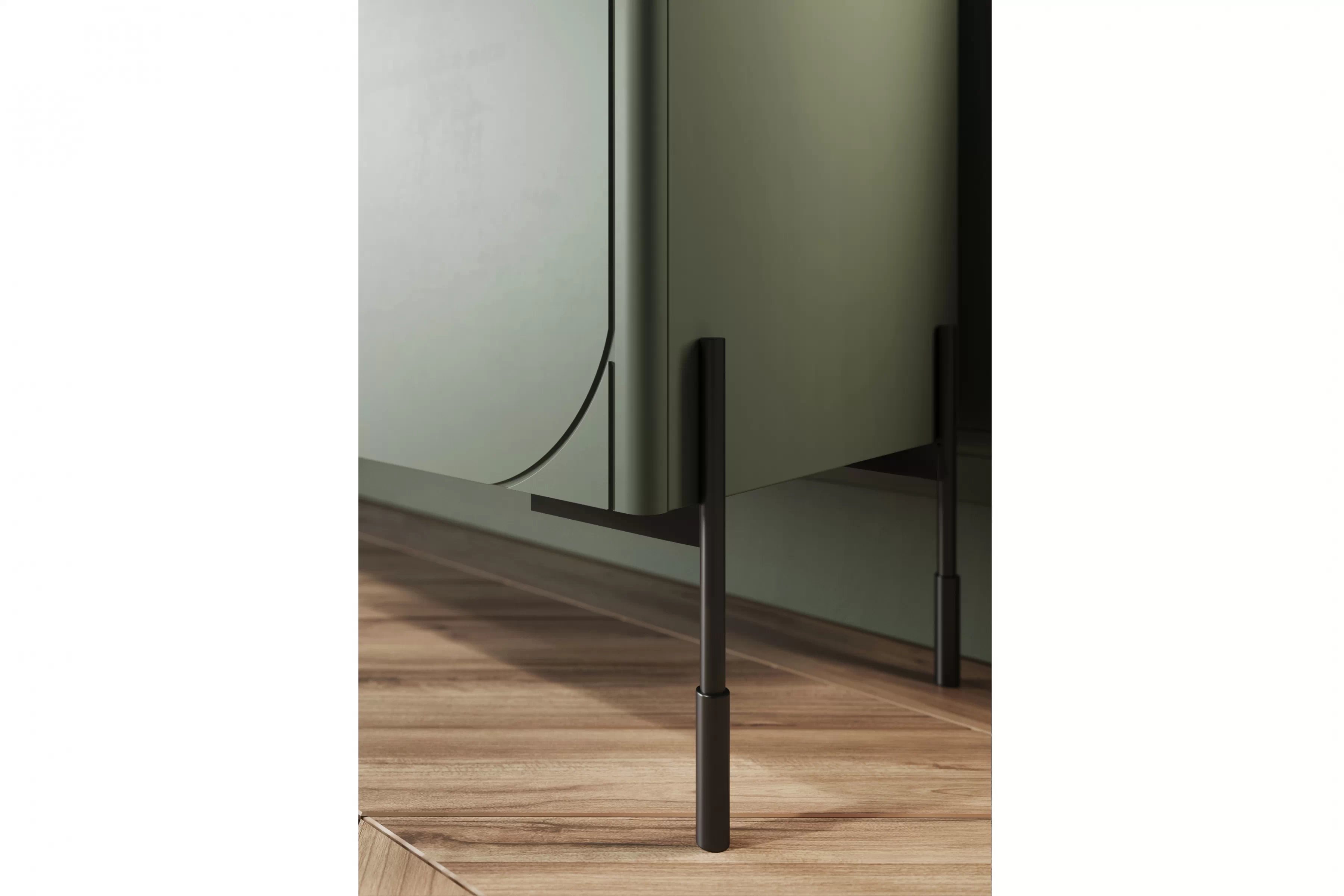 TV stolík Sonatia 150 cm s ukrytou zásuvkou - olivová TV skrinka trojdverová z ukryta szuflada Sonatia 150 cm - Oliva