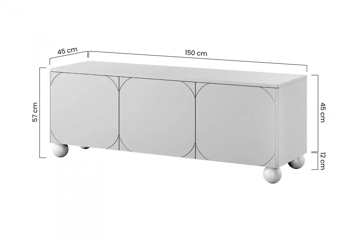 TV stolík Sonatia II 150 cm s ukrytou zásuvkou - olivová TV skrinka