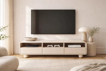 Moderní TV stolek Vellino 160 cm se zásuvkami - kašmír skříňka RTV Vellino 160 cm se zásuvkami - kašmír