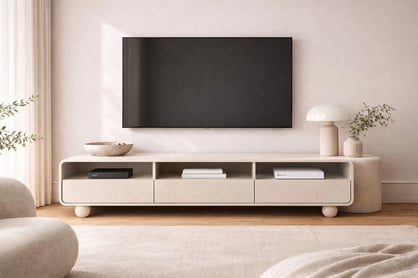 Moderní TV skříňka Vellino 180 cm s šuplíky - kašmír skříňka RTV Vellino 180 cm se zásuvkami - kašmír