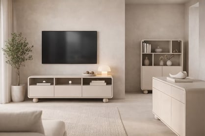 Moderní TV skříňka Vellino 180 cm s šuplíky - kašmír skříňka RTV Vellino 180 cm se zásuvkami - kašmír