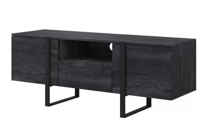 TV stolík Verica 150 cm s otvorenou policou - charcoal / čierne nožičky