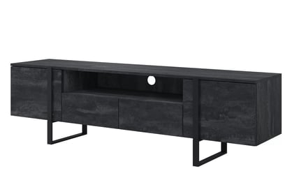 Stolík pod TV Verica 200 cm s otvorenou policou - charcoal / čierne nožičky