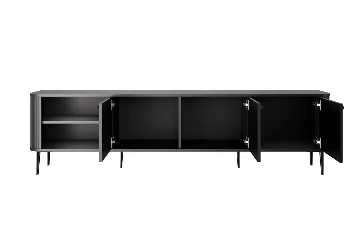 TV stolík Vesper 3D 187 cm - čierny / čierne nohy TV skrinka Vesper 187 cm - Čierny / čierny nožičky