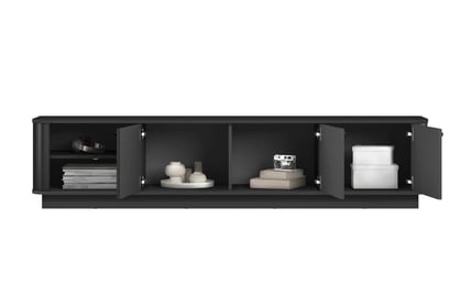 TV stolík Vesper 187 cm 3D - čierny / čierne úchyty TV skrinka Vesper 3D 187 cm - Čierny / čierny úchyty