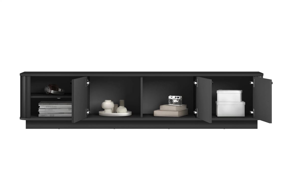 TV stolík Vesper 187 cm 3D - čierny / čierne úchyty TV skrinka Vesper 3D 187 cm - Čierny / čierny úchyty