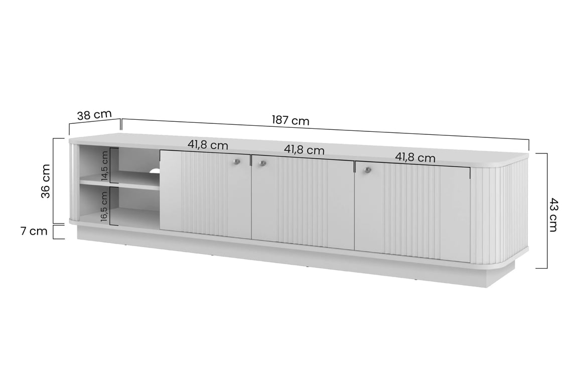skříňka RTV Vesper 3D 187 cm - černá / zlote Úchytky skříňka RTV Vesper 3D 187 cm - černá / zlote Úchytky