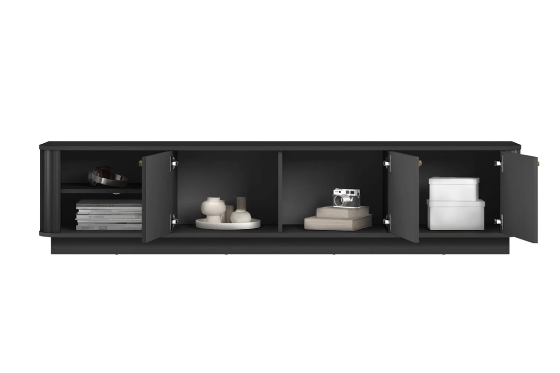 skříňka RTV Vesper 3D 187 cm - černá / zlote Úchytky skříňka RTV Vesper 3D 187 cm - černá / zlote Úchytky