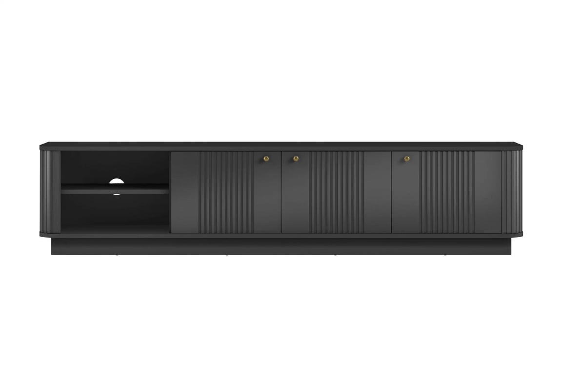 skříňka RTV Vesper 3D 187 cm - černá / zlote Úchytky skříňka RTV Vesper 3D 187 cm - černá / zlote Úchytky