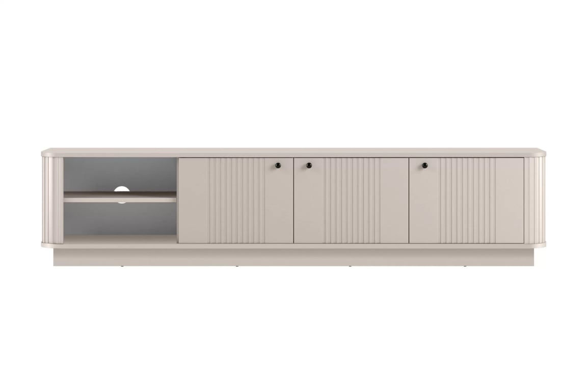 TV stolík Vesper 187 cm 3D - kašmír / čierne úchyty TV skrinka Vesper 3D 187 cm - kašmír / čierny úchyty