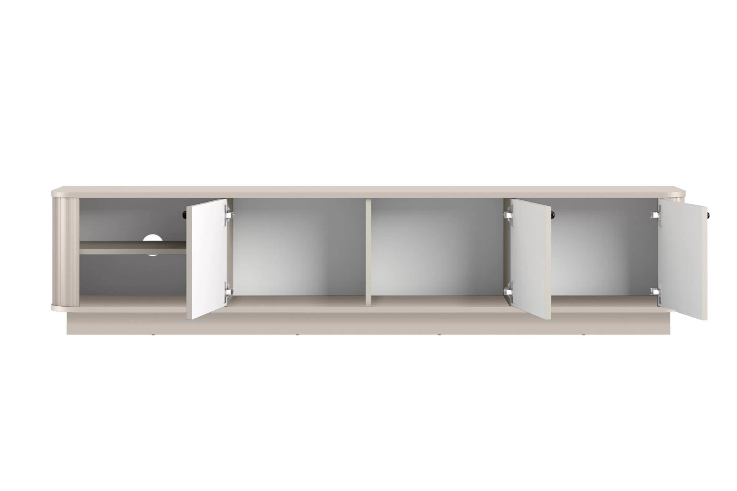 TV skrinka Vesper 3D 187 cm na sokli - kašmír / čierne úchytky TV skrinka Vesper 3D 187 cm - kašmír / čierny úchyty