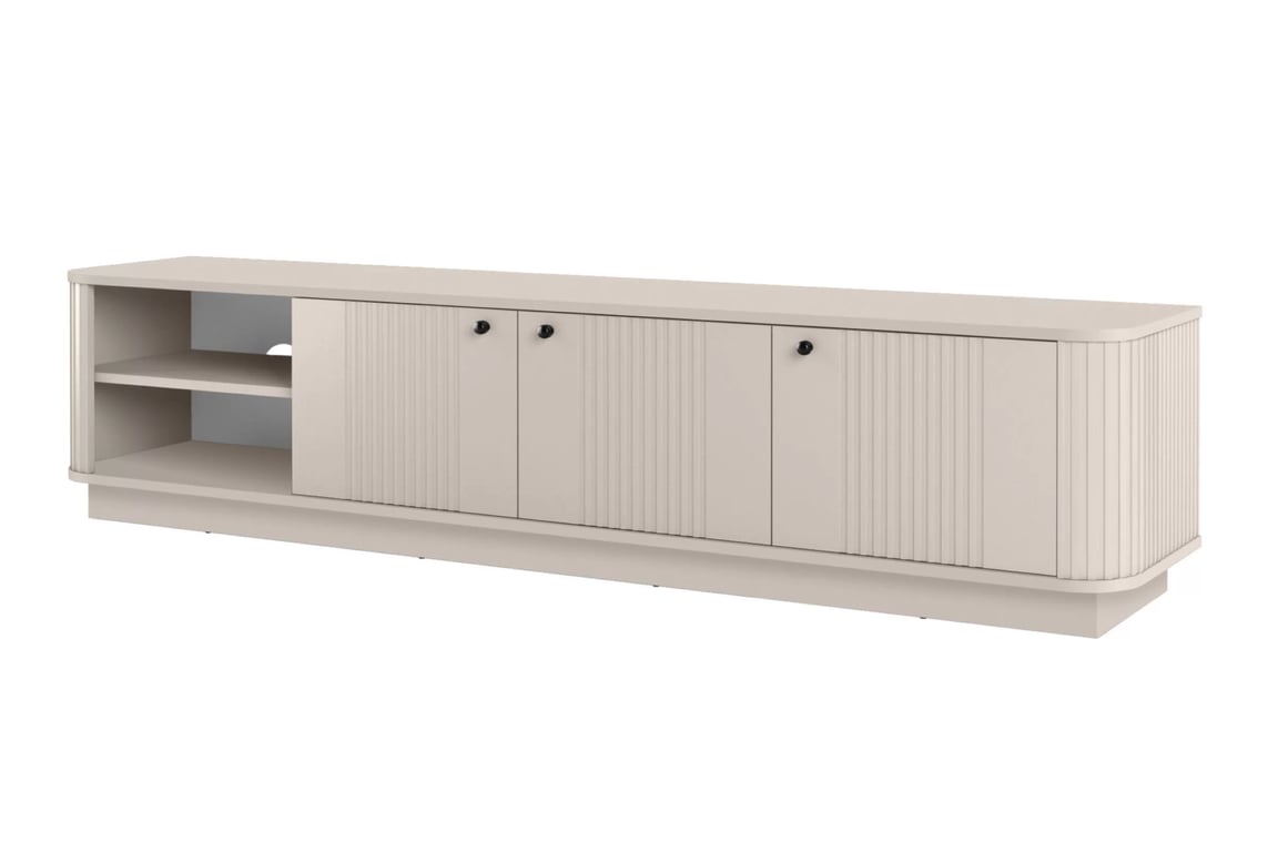TV stolík Vesper 187 cm 3D - kašmír / čierne úchyty TV skrinka Vesper 3D 187 cm - kašmír / čierny úchyty