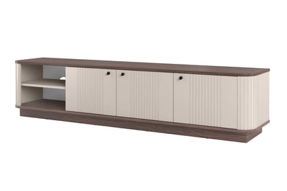 skříňka RTV Vesper 3D 187 cm - kašmír / ořech / černá Úchytky