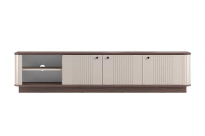 TV stolík Vesper 187 cm 3D - kašmír / orech / čierne úchyty TV skrinka Vesper 3D 187 cm - kašmír / Orech / čierny úchyty