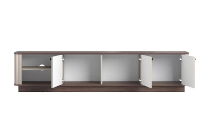 TV stolík Vesper 187 cm 3D - kašmír / orech / čierne úchyty TV skrinka Vesper 3D 187 cm - kašmír / Orech / čierny úchyty
