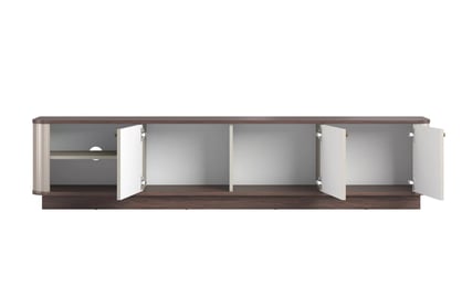 TV stolík Vesper 187 cm 3D - kašmír / orech / zlaté úchyty TV skrinka Vesper 3D 187 cm - kašmír / Orech / zlote úchyty