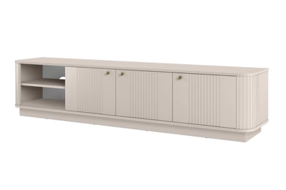 TV skrinka Vesper 187 cm - kašmír / zlote úchyty