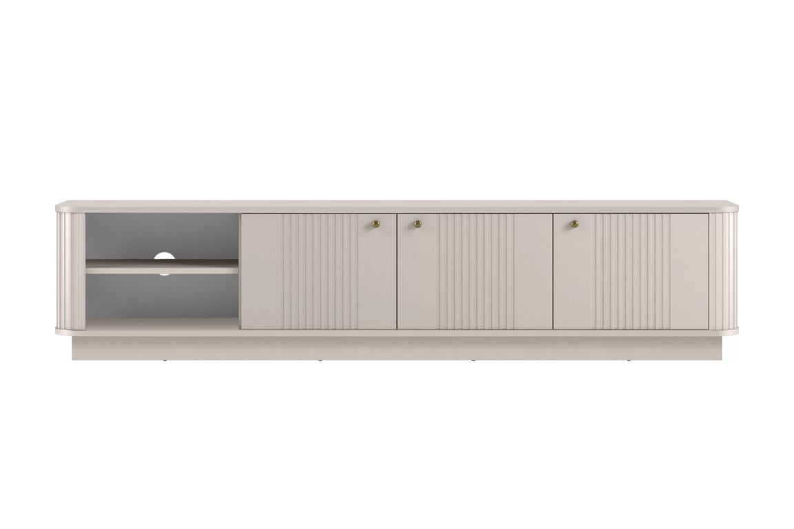 TV stolík Vesper 187 cm 3D - kašmír / zlaté úchyty TV skrinka Vesper 3D 187 cm - kašmír / zlote úchyty