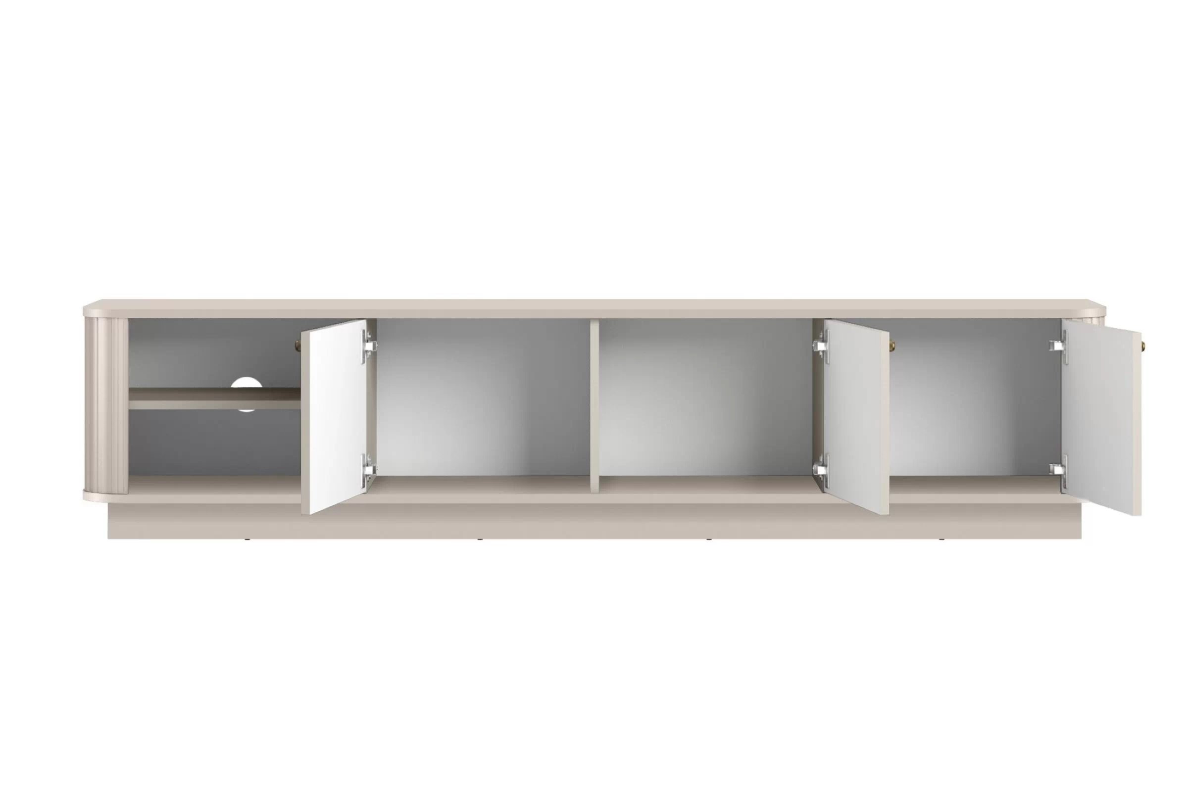 TV stolík Vesper 187 cm 3D - kašmír / zlaté úchyty TV skrinka Vesper 3D 187 cm - kašmír / zlote úchyty