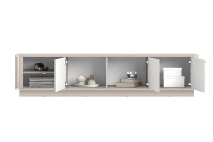 TV stolík Vesper 187 cm 3D - kašmír / zlaté úchyty TV skrinka Vesper 3D 187 cm - kašmír / zlote úchyty
