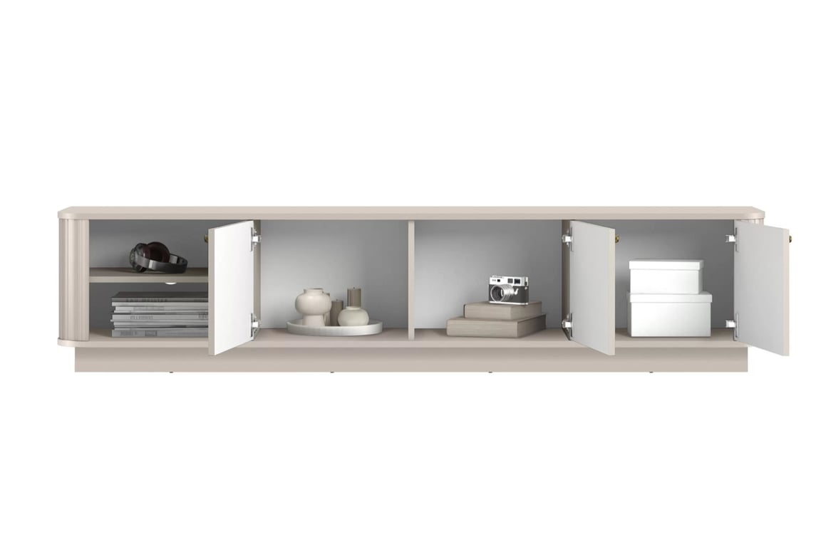 TV stolík Vesper 187 cm 3D - kašmír / zlaté úchyty TV skrinka Vesper 3D 187 cm - kašmír / zlote úchyty