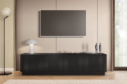 TV stolík Vesper 187 cm 4D - čierny / čierne úchyty TV skrinka Vesper 4D 187 cm - Čierny / čierny úchyty
