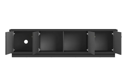 TV stolík Vesper 187 cm 4D - čierny / zlaté úchyty TV skrinka Vesper 4D 187 cm - Čierny / zlote úchyty