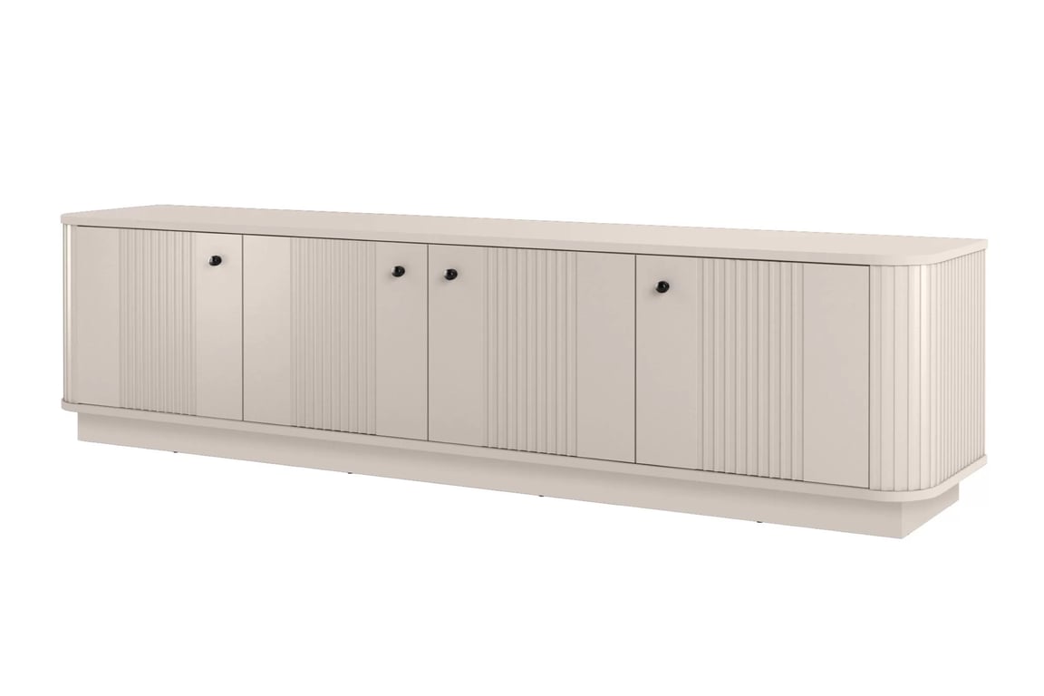 TV skrinka Vesper 4D 187 cm - kašmír / čierny úchyty TV skrinka Vesper 4D 187 cm - kašmír / čierny úchyty