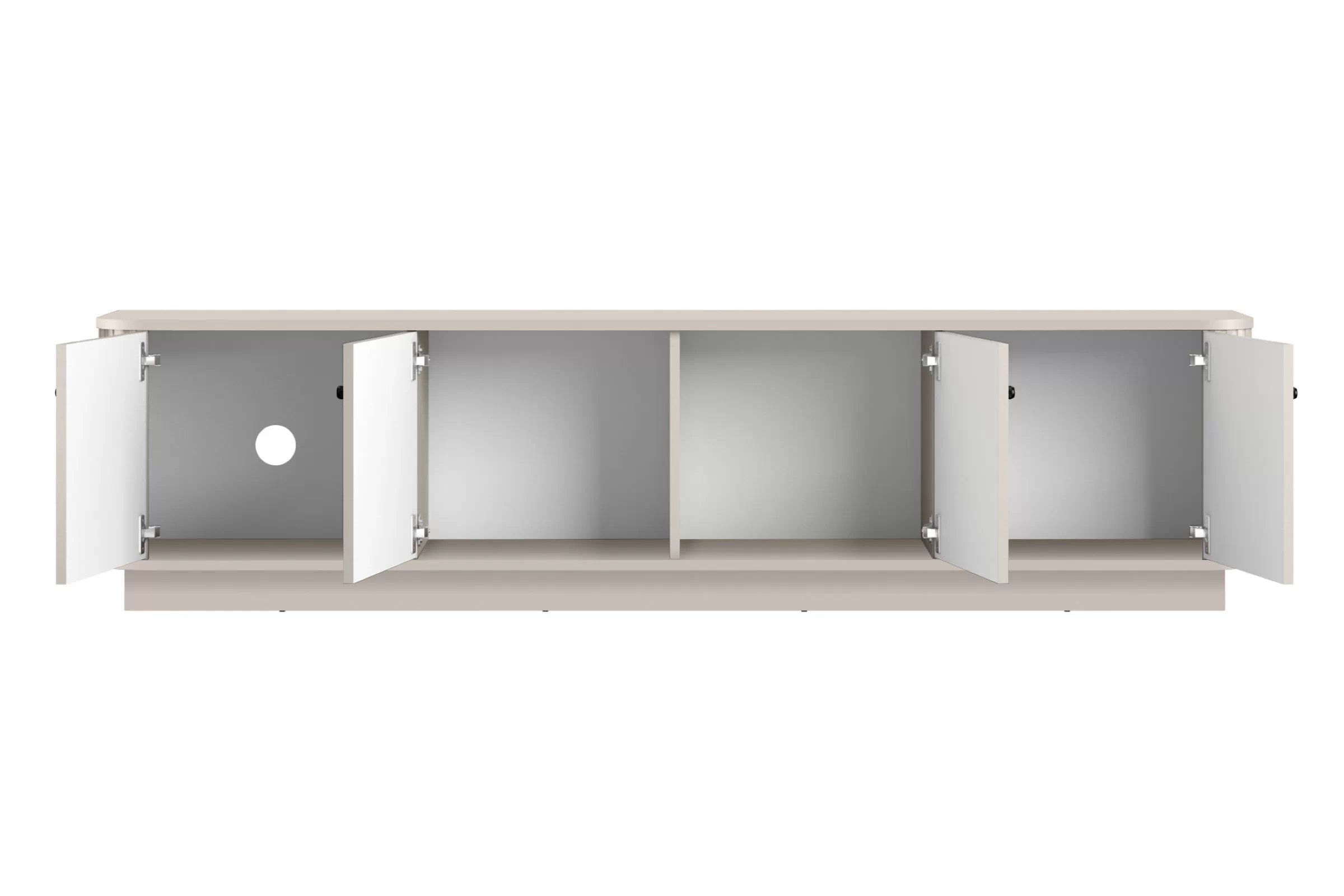 TV skrinka Vesper 4D 187 cm na sokli - kašmír / čierne úchytky TV skrinka Vesper 4D 187 cm - kašmír / čierny úchyty