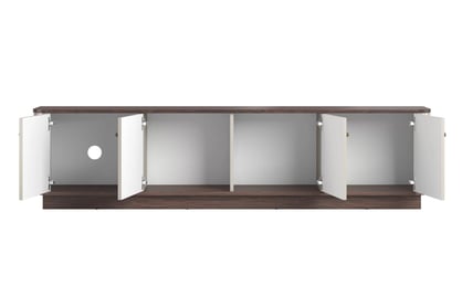 TV stolík Vesper 187 cm 4D - kašmír / orech / zlaté úchyty TV skrinka Vesper 4D 187 cm - kašmír / Orech / zlote úchyty