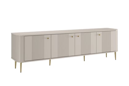 TV stolík Vespera 4D 187 cm - kašmírová / zlaté nožičky