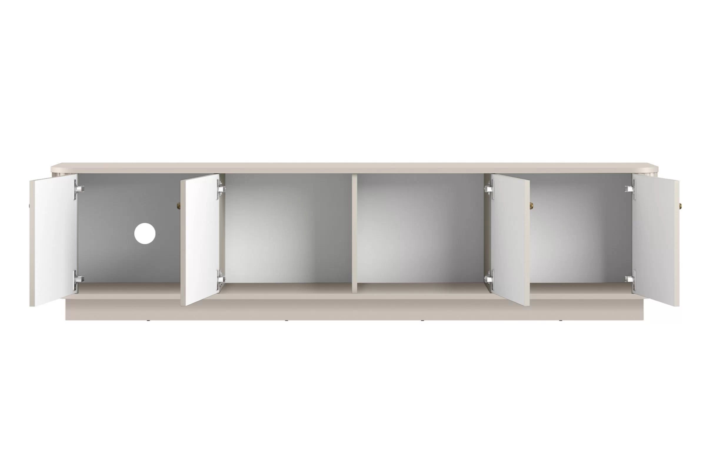 TV stolík Vesper 187 cm 4D - kašmír / zlaté úchyty TV skrinka Vesper 4D 187 cm - kašmír / zlote úchyty