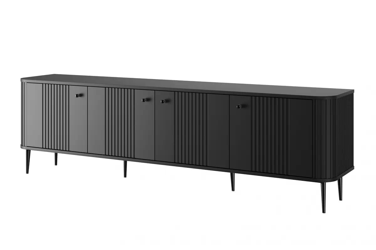 TV stolík Vesper 4D 187 cm - čierny / čierne nohy TV skrinka Vespera 4D 187 cm - Čierny / čierny nožičky