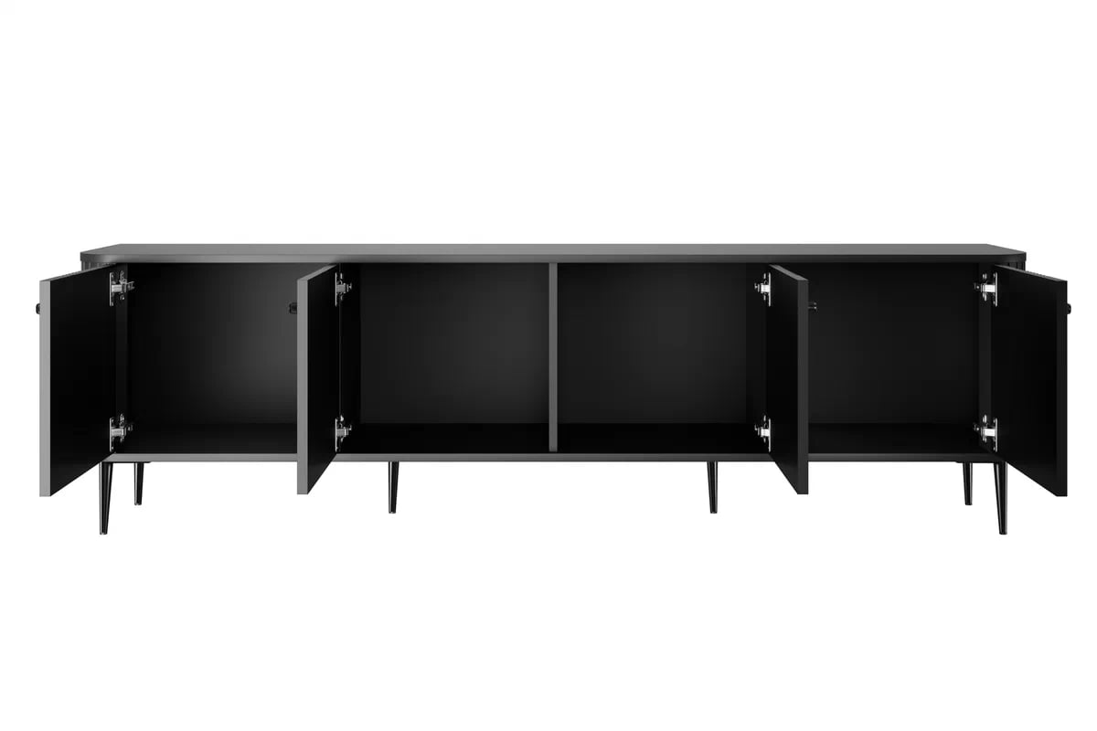 TV stolík Vesper 4D 187 cm - čierny / čierne nohy TV skrinka Vespera 4D 187 cm - Čierny / čierny nožičky
